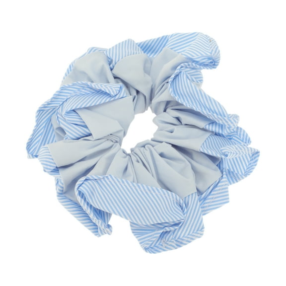 Unique Bargains 1 Pc Scrunchie Fashion Stripe Hair Elastics Blue