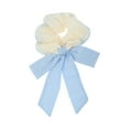 thumbnail image 1 of Unique Bargains 1 Pc Scrunchie Fashion Striped Bow Hair Elastics Beige Blue, 1 of 5