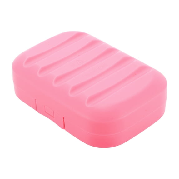 Unique Bargains 1 Pc Seal Large Soap Holder with Cover Pink Soap Holder for Bathroom 4.41"x3.07"x1.5"