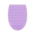 thumbnail image 1 of Unique Bargains 1 Pc Semi-oval Makeup Brush Cleaner Purple, 1 of 6