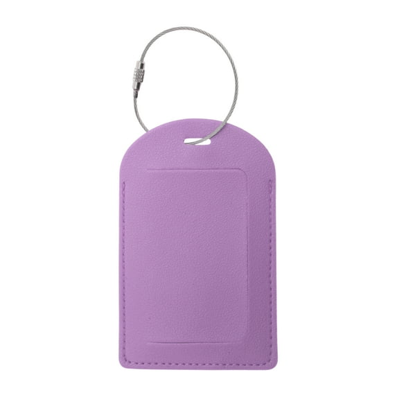 Unique Bargains 1 Pc Semicircle Horizontal Style Luggage Tag for Office Taro Purple PU