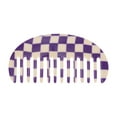 thumbnail image 1 of Unique Bargains 1 Pc Semicircle Retro Checkerboard Hair Comb Purple White Acetate Sheet, 1 of 5