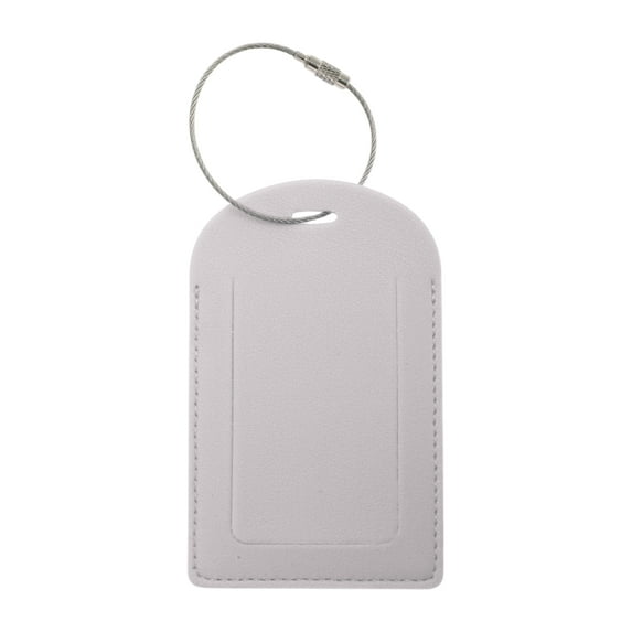 Unique Bargains 1 Pc Semicircle Vertical Style Luggage Tag for Office White PU