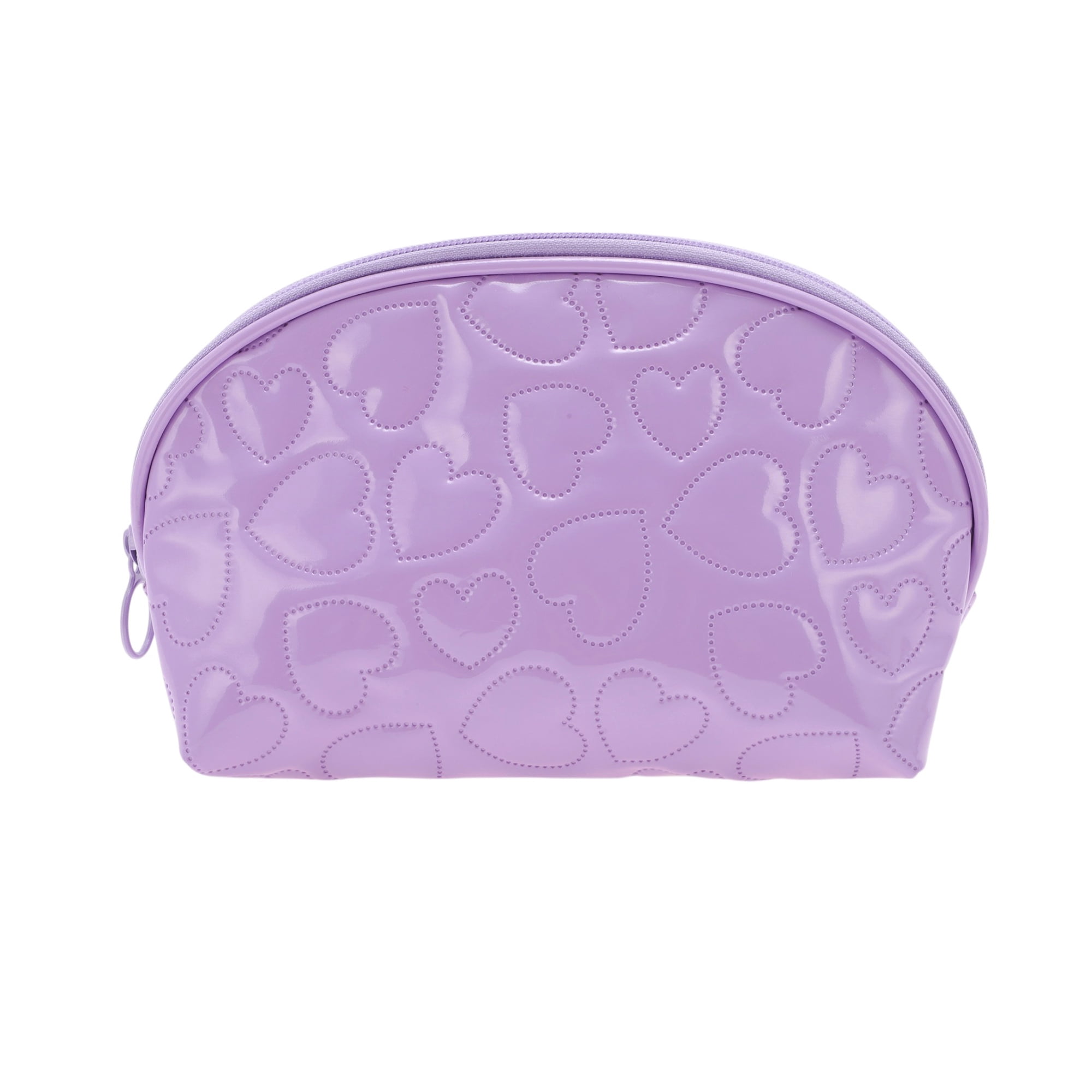 Unique Bargains 1 Pc Shell Shape Heart Makeup Bag with Zipper Purple