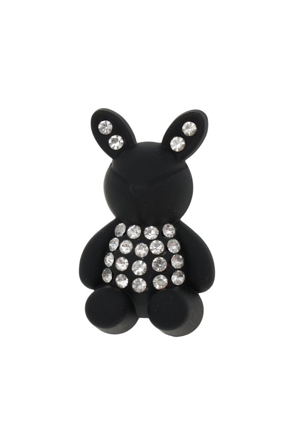 1 Pc Shoe Accessories Fashionable Rabbit Sneaker Buckle Shoe Decorations Black