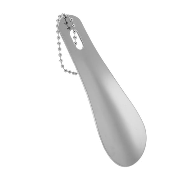 Unique Bargains 1 Pc Shoe Horn Chain Design Shoe Spoon 3.94"x1.5" Silver Tone