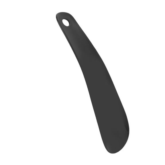 Unique Bargains 1 Pc Shoe Horn Portable Straight Hole Shoe Spoon 6.3"x1.73" Black