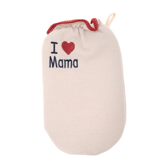 Unique Bargains 1 Pc Shower Gloves Exfoliating Glove for Bathroom 8.66"x5.51" Light Pink