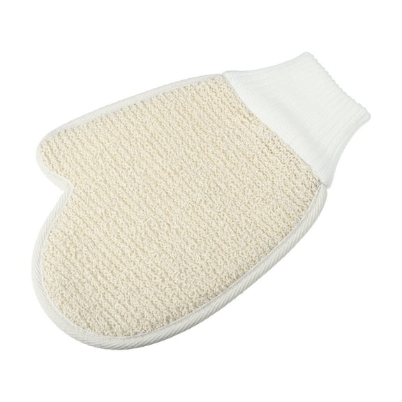 Unique Bargains 1 Pc Shower Gloves Exfoliating Gloves for Bath for Shower 9.84"x6.69" Beige