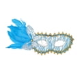 thumbnail image 1 of Unique Bargains 1 Pc Side Feather Masquerade Princess Half Face Party Mask for Masquerade Party Blue, 1 of 5