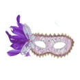 thumbnail image 1 of Unique Bargains Halloween Christmas 1 Pc Side Feather Masquerade Princess Half Face Party Mask for Masquerade Party Purple, 1 of 5