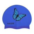 thumbnail image 1 of Unique Bargains 1 Pc Silicone Butterfly Pattern Swim Cap Blue, 1 of 5