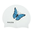 thumbnail image 1 of Unique Bargains 1 Pc Silicone Butterfly Pattern Swim Cap White, 1 of 5