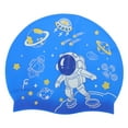 thumbnail image 1 of Unique Bargains 1 Pc Silicone Cartoon Astronauts Swim Cap Dark Blue, 1 of 6