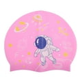thumbnail image 1 of Unique Bargains 1 Pc Silicone Cartoon Astronauts Swim Cap Pink, 1 of 6