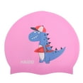 thumbnail image 1 of Unique Bargains 1 Pc Silicone Cartoon Dinosaur Swim Cap Pink, 1 of 6