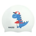 thumbnail image 1 of Unique Bargains 1 Pc Silicone Cartoon Dinosaur Swim Cap White, 1 of 6