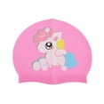 thumbnail image 1 of Unique Bargains 1 Pc Silicone Cartoon Horse Swim Cap Pink, 1 of 6