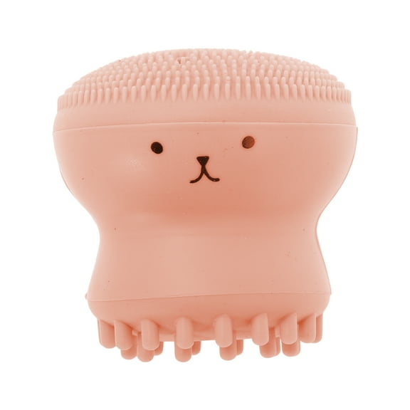 Unique Bargains 1 Pc Silicone Facial Cleansing Brush Octopus Shape 2.01"x2.09" Orange
