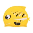 thumbnail image 1 of Unique Bargains 1 Pc Silicone Polka Dot Fish Swim Cap Yellow, 1 of 5