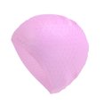thumbnail image 1 of Unique Bargains 1 Pc Silicone Waterproof Embossed Swim Cap Pink Purple, 1 of 5