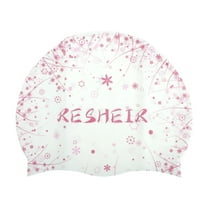 Unique Bargains 1 Pc Silicone Waterproof Floral Pattern Swim Cap Purple Red