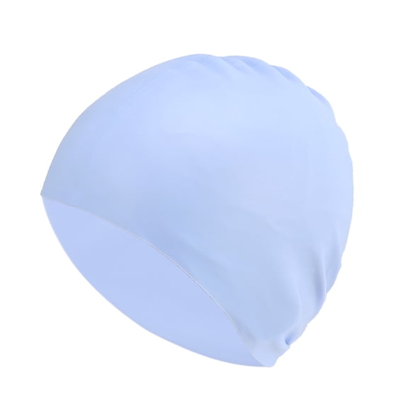 Unique Bargains 1 Pc Silicone Waterproof Solid Swim Cap Light Blue