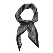 Unique Bargains 1 Pc Silk Scarf Multi-purpose Neck Scarf Black White