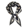 thumbnail image 1 of Unique Bargains 1 Pc Silk Scarf Pattern Print Neck Scarf Blue White Brown, 1 of 5