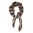 thumbnail image 1 of Unique Bargains 1 Pc Silk Scarf Pattern Print Neck Scarf Brown White, 1 of 5