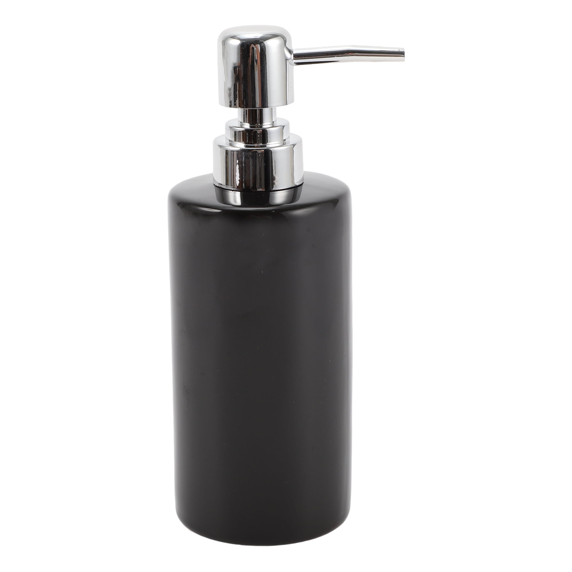 Unique Bargains 1 Pc Simple Cylindrical Soap Pump Dispenser for Bathroom Hotel 300ml Glossy Black