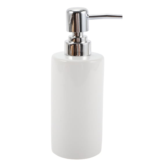Unique Bargains 1 Pc Simple Cylindrical Soap Pump Dispenser for Bathroom Hotel 300ml Glossy White