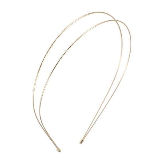 Unique Bargains 1 Pc Simple Double Row Headbands for Women Gold Tone