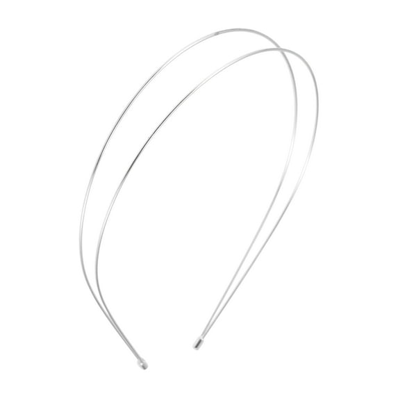 Unique Bargains 1 Pc Simple Double Row Headbands for Women Silver Tone