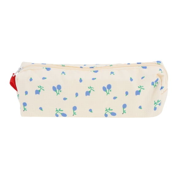 Unique Bargains 1 Pc Simple Floral Style Drawstring Makeup Bag for Vacation Blue Polyester