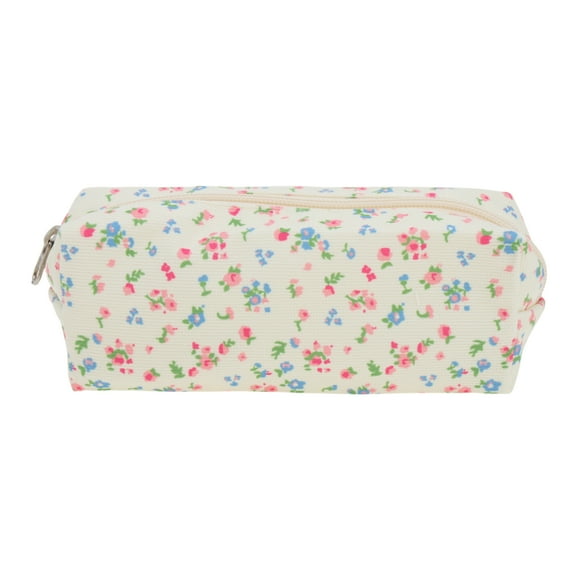 Unique Bargains 1 Pc Simple Floral Style Drawstring Makeup Bag for Vacation Red Blue Polyester