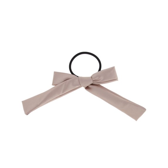 Unique Bargains 1 Pc Simple Solid Bow Ribbon Hair Elastic Band for Home Pink