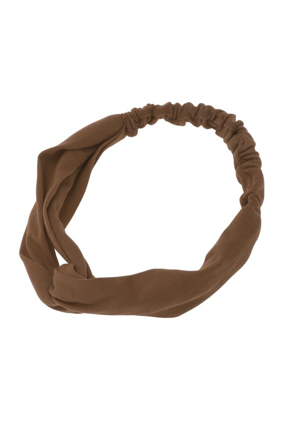 1 Pc Simple Solid Elastic Cross Headwrap for Women Camel