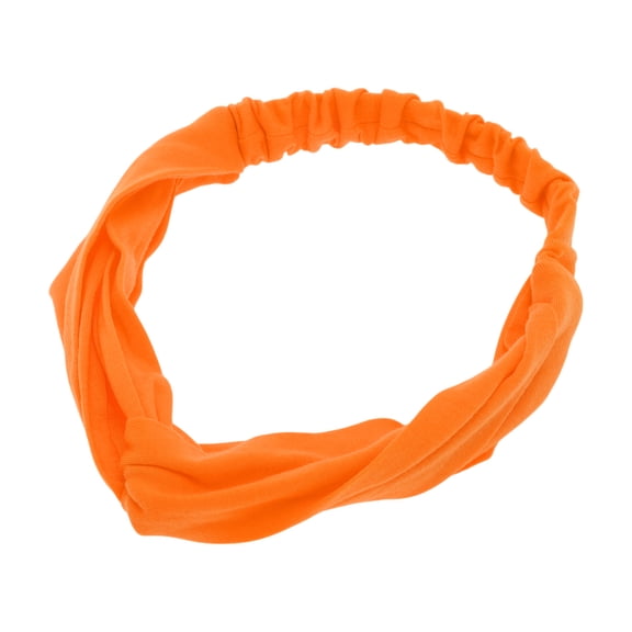 Unique Bargains 1 Pc Simple Solid Elastic Cross Headwrap for Women Dark Orange