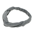 thumbnail image 1 of Unique Bargains 1 Pc Simple Solid Elastic Cross Headwrap for Women Gray, 1 of 6