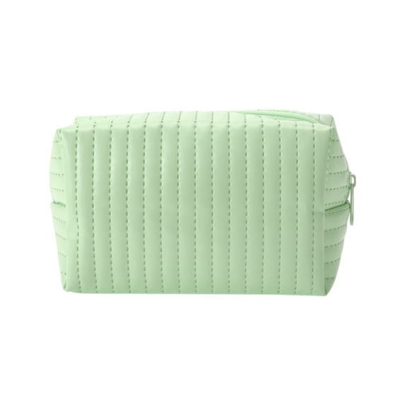 Unique Bargains 1 Pc Simple Square Makeup Bag Light Green PU Leather