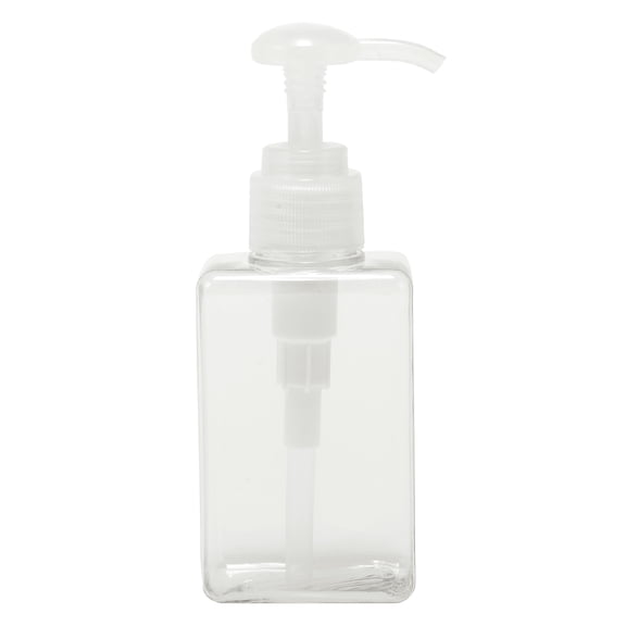 Unique Bargains 1 Pc Simple Square Soap Pump Dispenser for Bathroom Laundry Rooms Clear 100ml