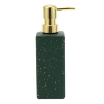 Unique Bargains 1 Pc Simple Square Soap Pump Dispenser for Laundry Rooms 350ml Green Gold Tone