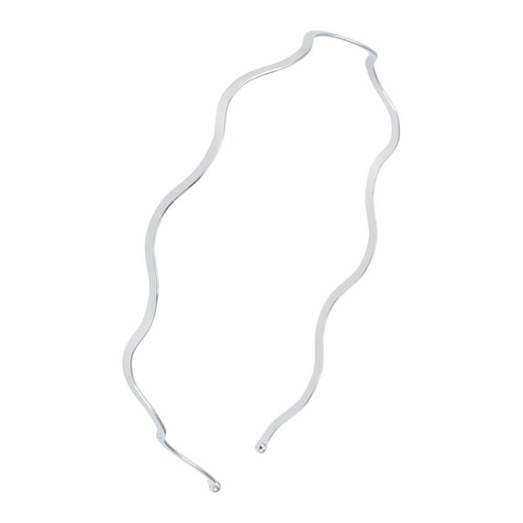Unique Bargains 1 Pc Simple Double Row Headbands for Women Wave Silver Tone