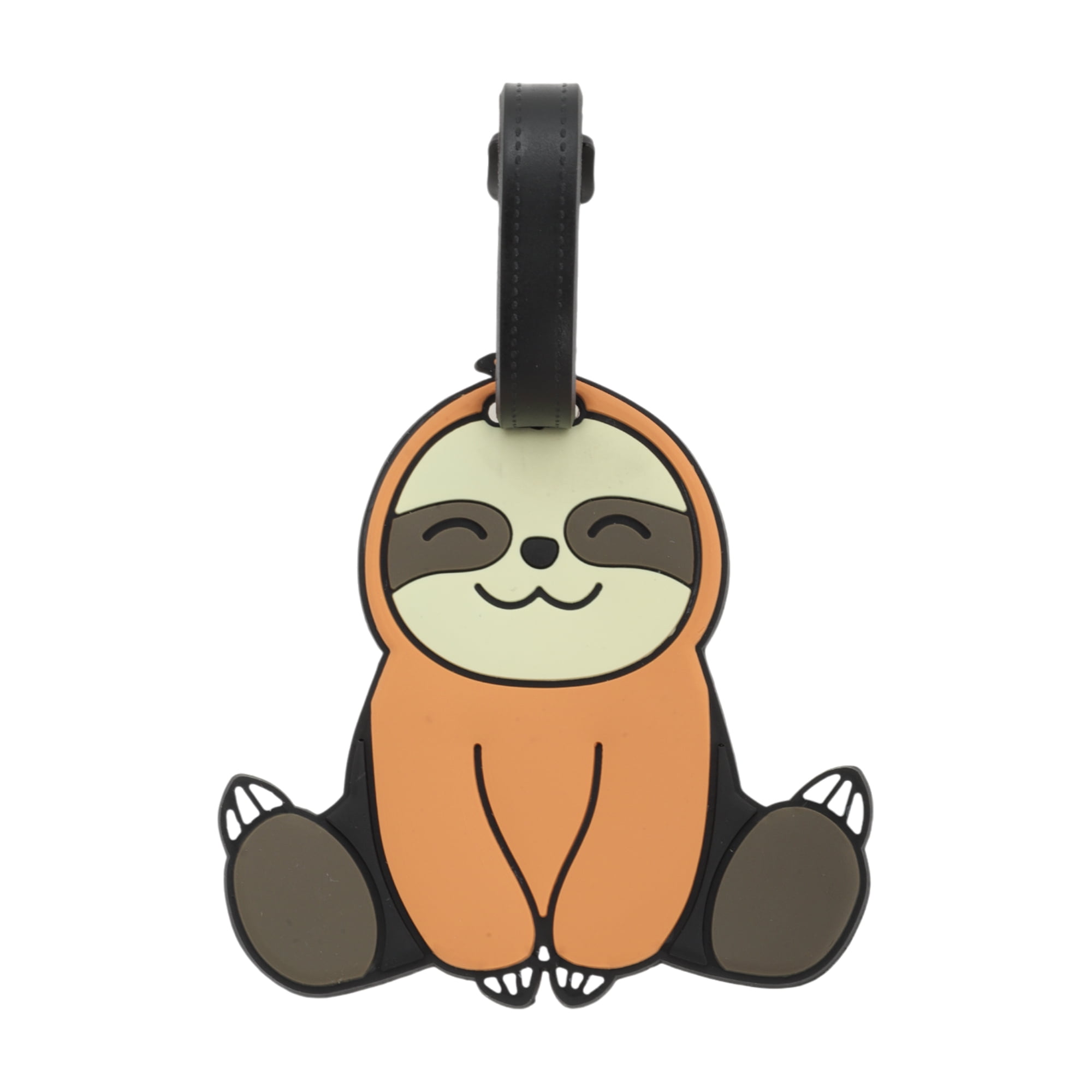 Unique Bargains 1 Pc Sitting Sloth Luggage Tag for Travelling Orange Yellow