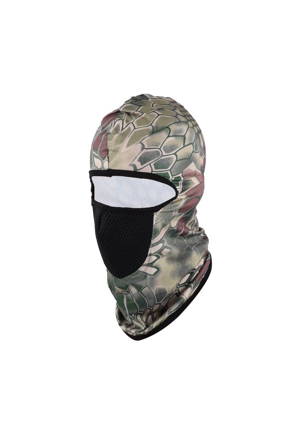 1 Pc Snake Pattern Balaclava Face Mask Dark Green