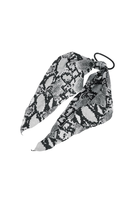 1 Pc Snake Pattern Triangle Ribbon Hair Elastic Band Black