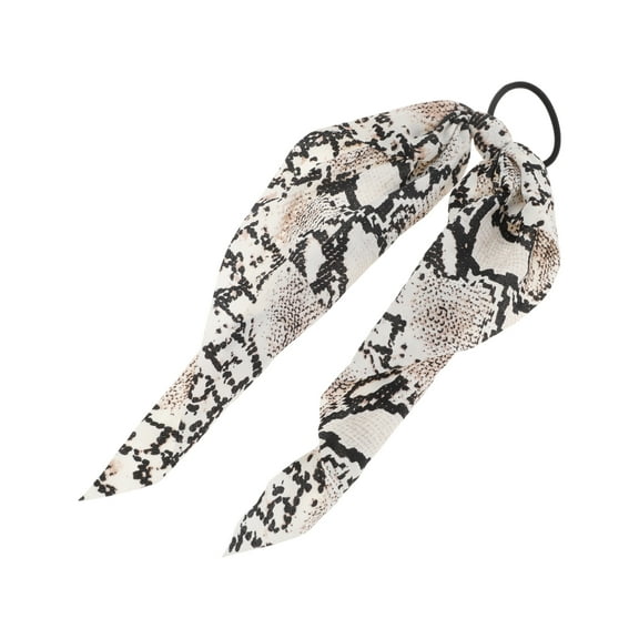 Unique Bargains 1 Pc Snake Pattern Triangle Ribbon Hair Elastic Band Coffee Color