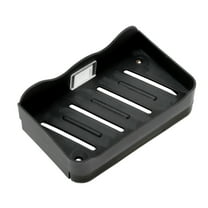 Unique Bargains 1 Pc Soap Dish Double-layer Drain Soap Holder for Bathroom Black