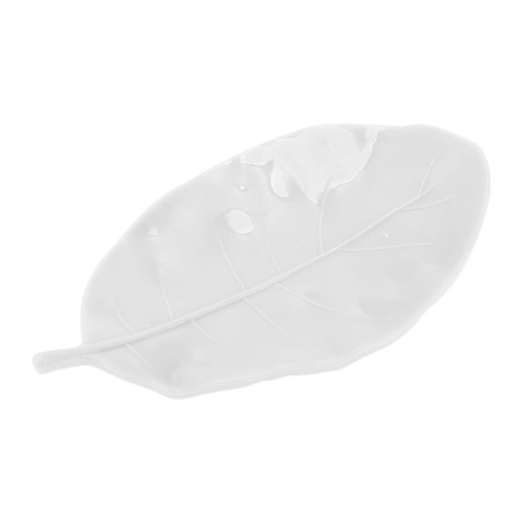 Unique Bargains 1 Pc Soap Dish Leaf Soap Holder for Bathroom White